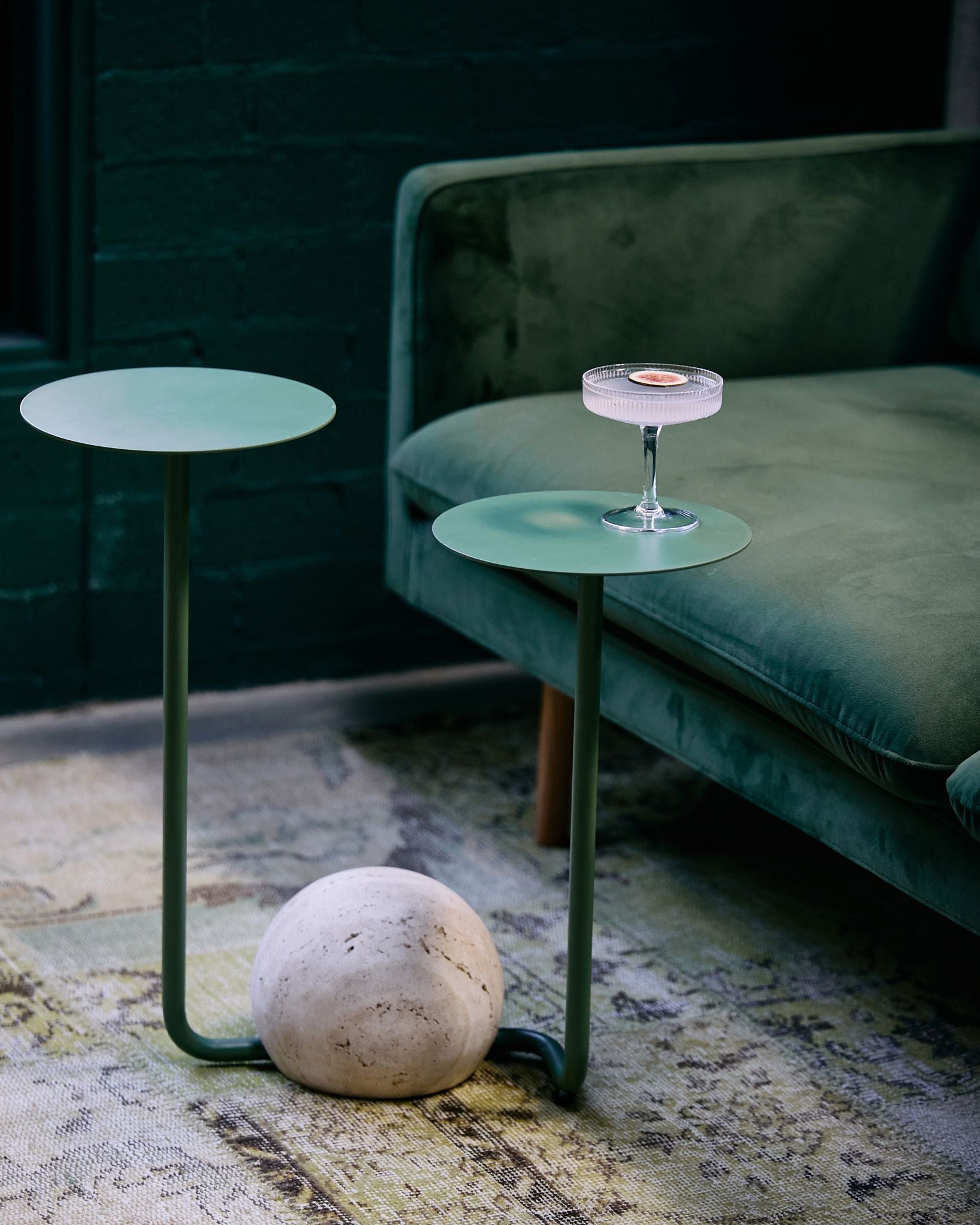 DUET SIDE TABLE - SAGE GREEN