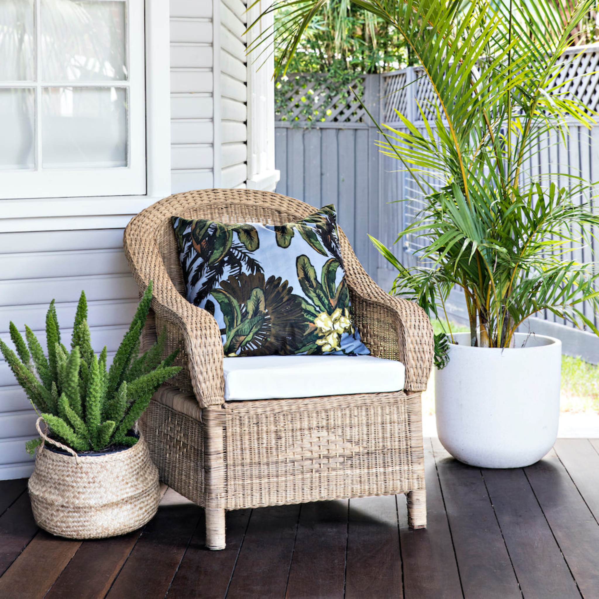 Classic Woven Cane Lounge Chair